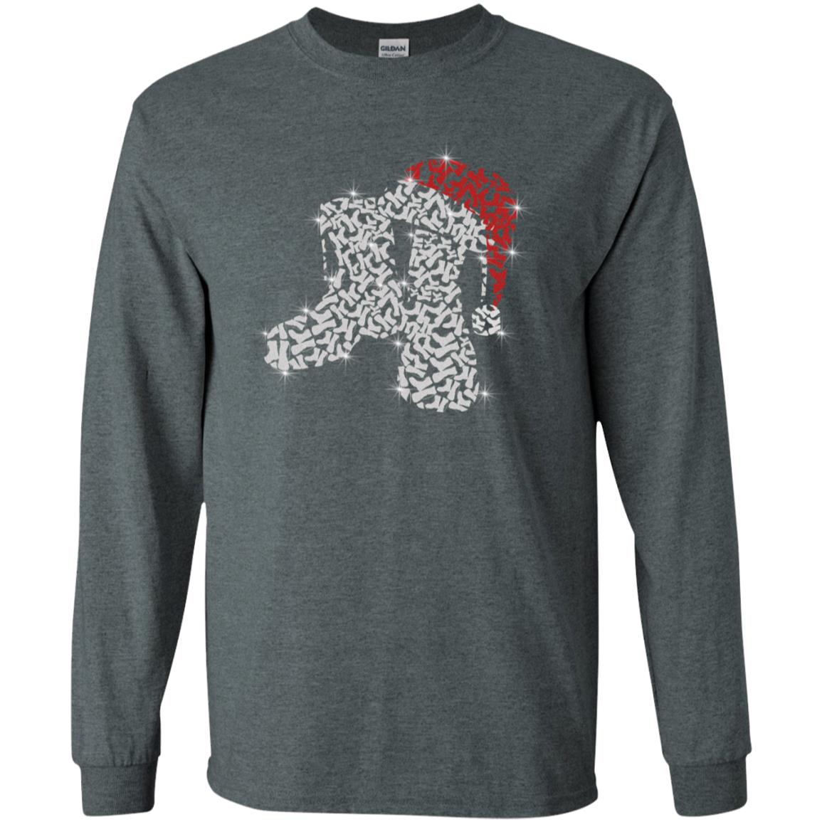 Veteran Boot With Santa Hat Merry Christmas Gift Shirt For Mens Womens Dark Heather