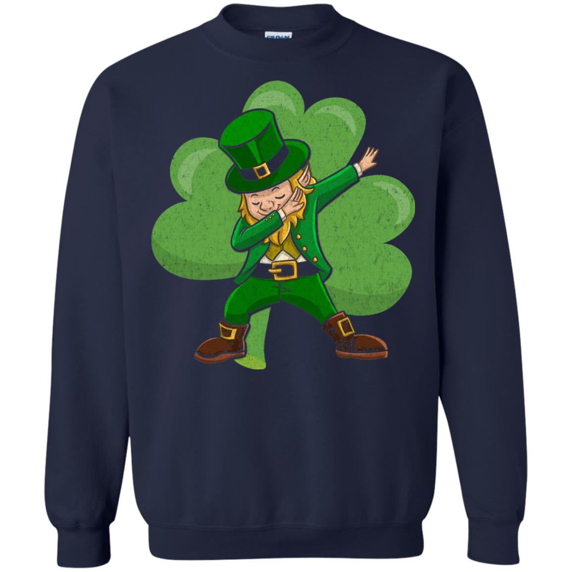Funny Dabbing Leprechaun Shirt St Patricks Day T-shirt Navy