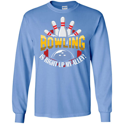 Bowler T-shirt Bowling Is Right Up My Alley Carolina Blue