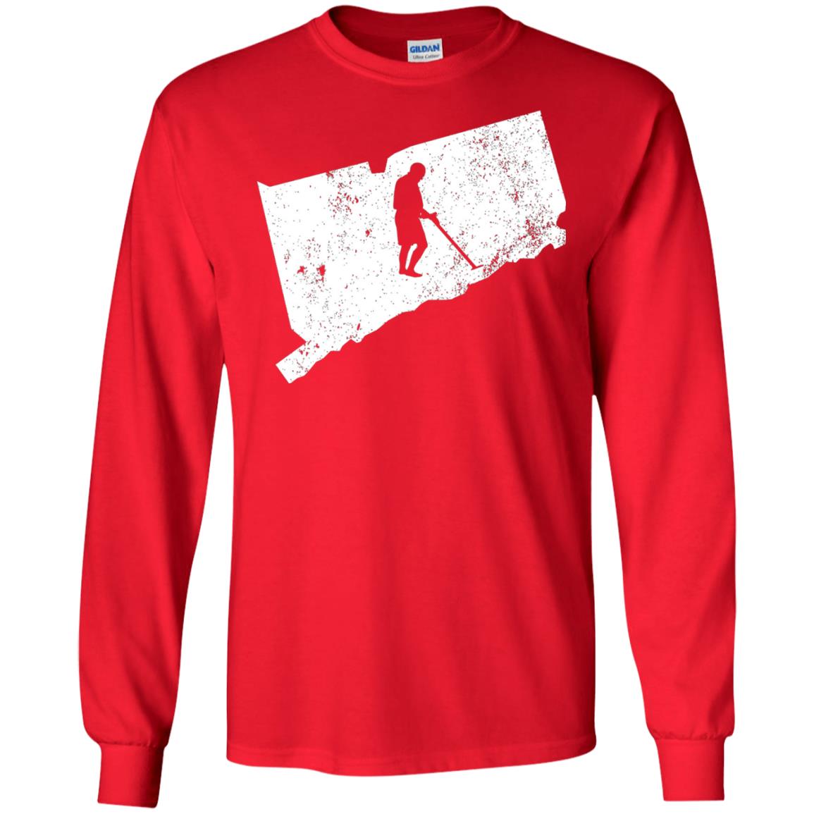Connecticut Metal Detector Shirt Geocaching Swag Red