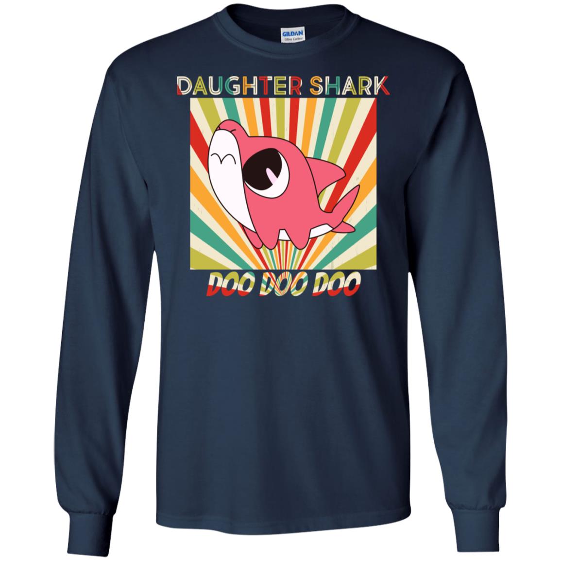 Daughter Shark Doo Doo Doo Family Shark Gift Shirt Navy