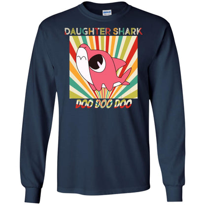 Daughter Shark Doo Doo Doo Family Shark Gift Shirt Navy