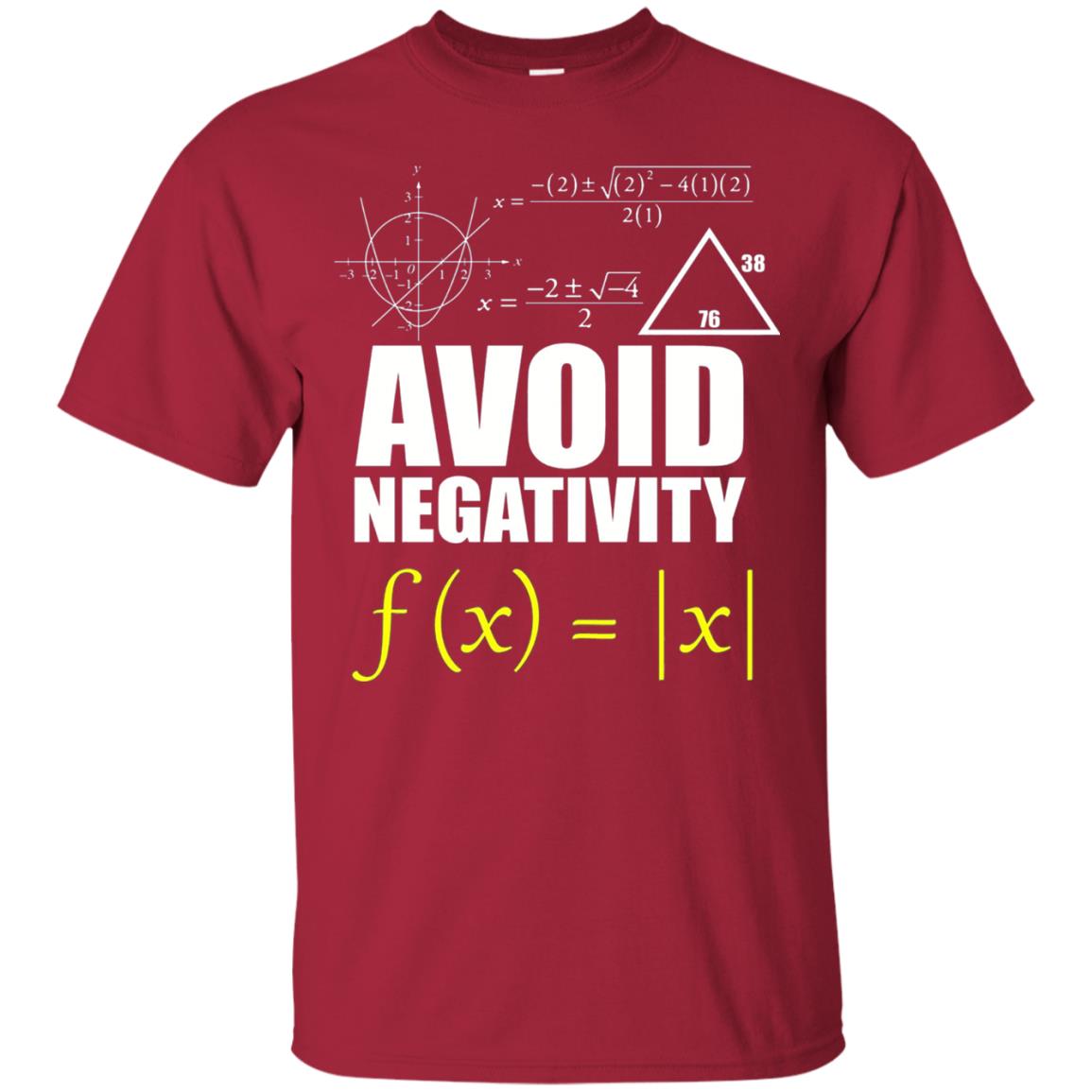 Avoid Negativity Math Teacher T-shirt Cardinal