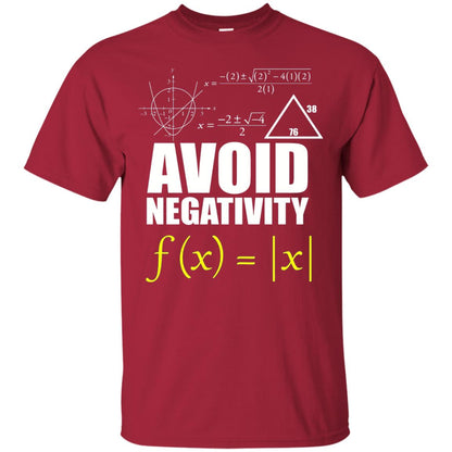 Avoid Negativity Math Teacher T-shirt Cardinal