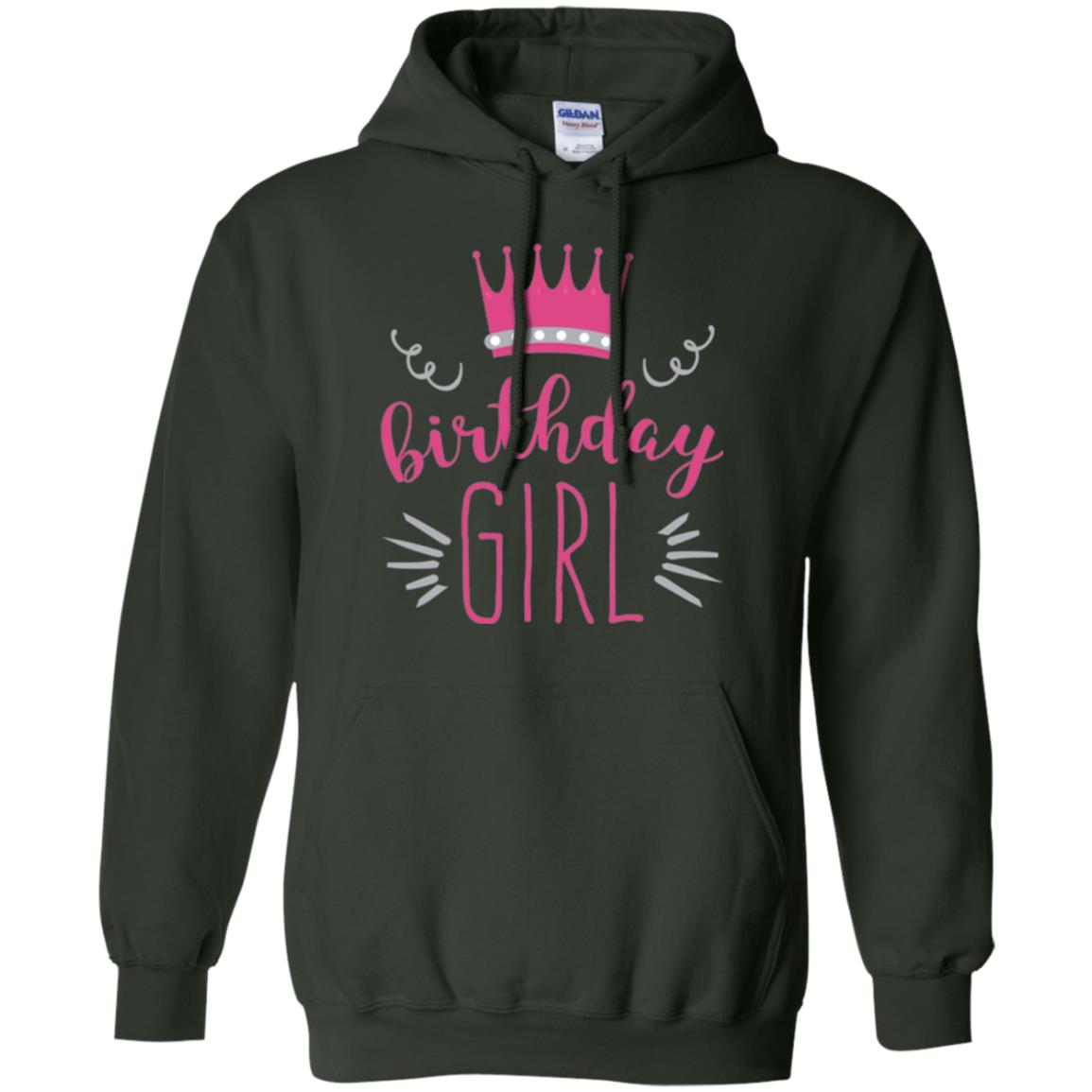 Tiara Crown T-shirt Girl_s Youth Birthday Princess T-shirt Forest Green