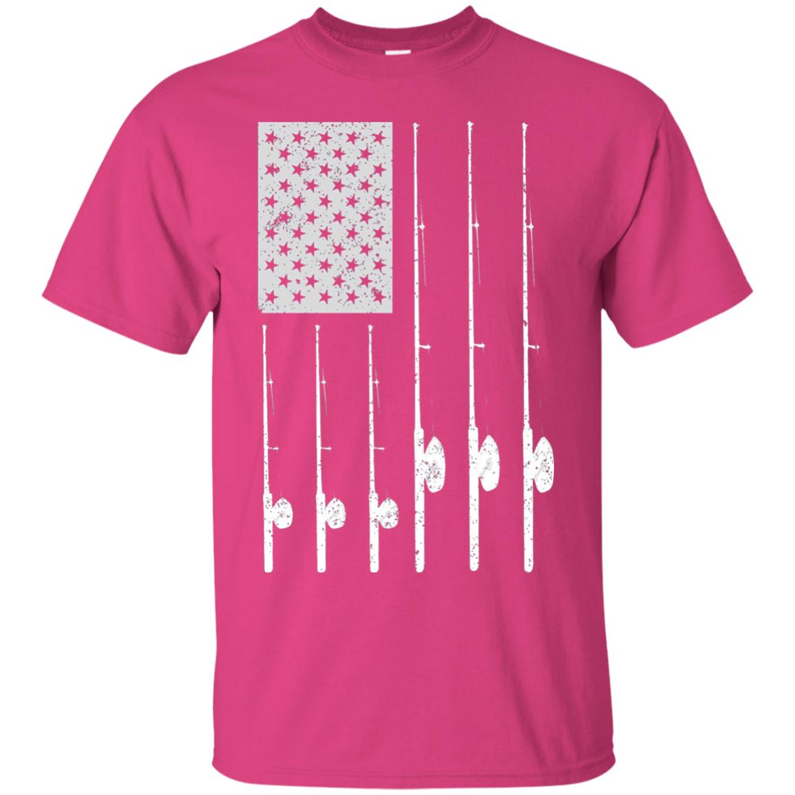 Patriotic Fishing With American Usa Flag Fisherman T-shirt Heliconia