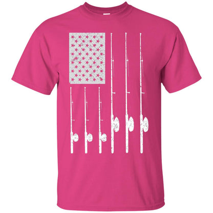 Patriotic Fishing With American Usa Flag Fisherman T-shirt Heliconia