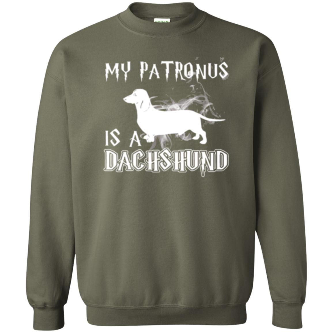 Dachshund Lover T-shirt My Patronus Is A Dachshund Military Green