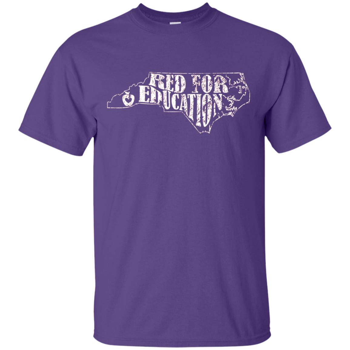 Distressed North Carolina Nc Red For Educator Shirt Purple