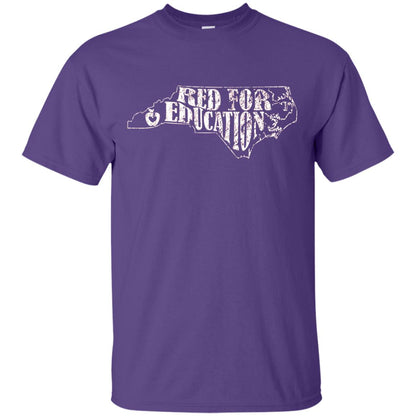 Distressed North Carolina Nc Red For Educator Shirt Purple