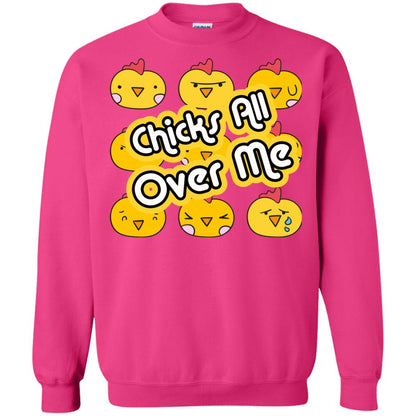 Chicks All Over Me Funny Chickens Shirt For Easter Day Heliconia