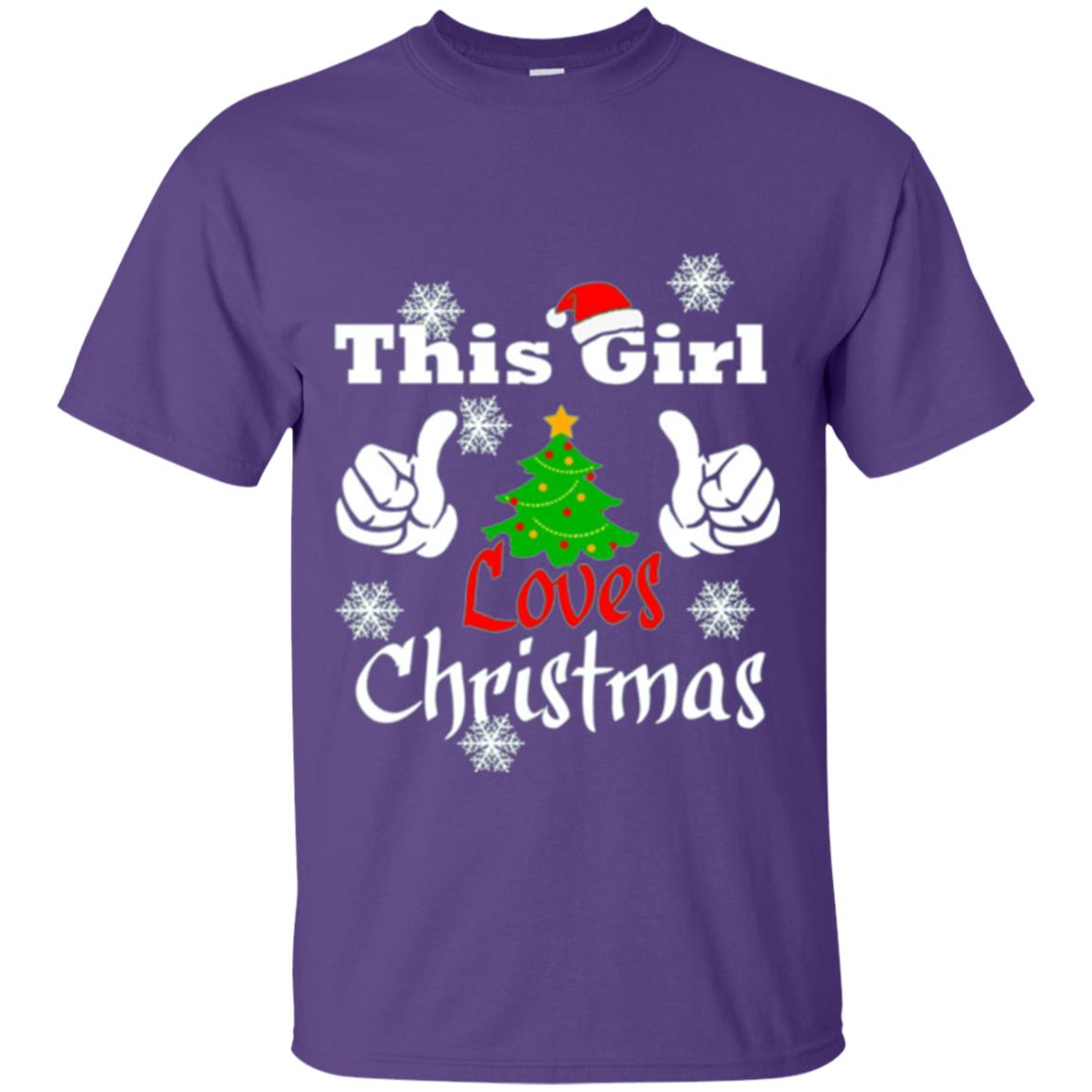 Funny Christmas This Girl Loves Christmas T-shirt Purple