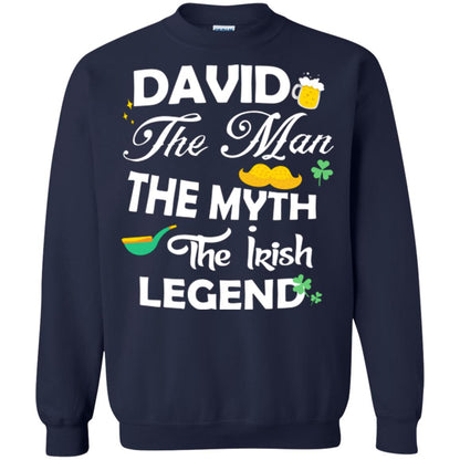 Saint David's Day T-shirt David The Man The Myth The Irish Legend Navy