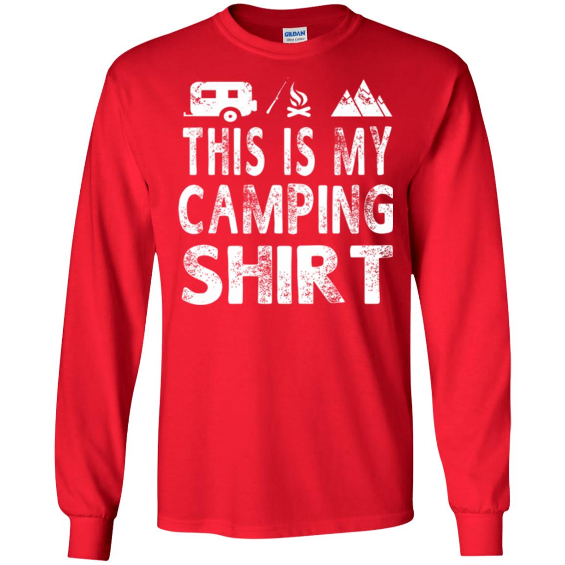 Funny Camper Gift T-shirt This Is My Camping Shirt Red