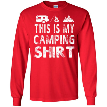 Funny Camper Gift T-shirt This Is My Camping Shirt Red