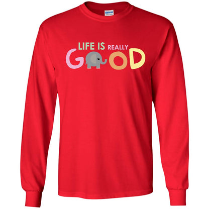 Life Is Really Good With My Cute Elephant T-shirt Red