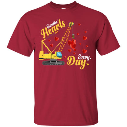 Valentines Day T-shirt Stealin' Hearts Every Day With Crane Cardinal