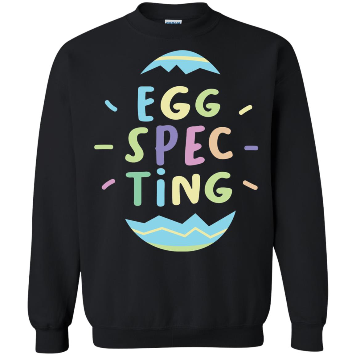 Eggspecting Funny Pregnancy Pregnant Easter Shirt Black