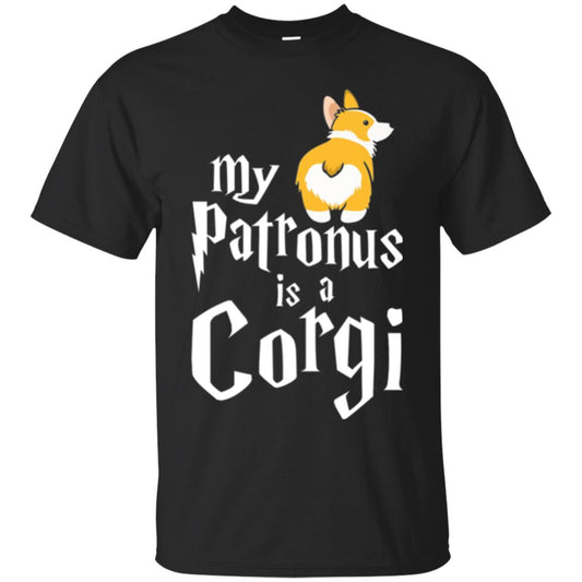 Dog T-shirt My Patronus Is A Corgi T-shirt Black