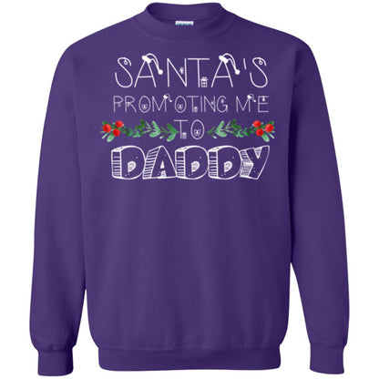 Family Christmas T-shirt Santa's Promoting Me To Daddy Purple