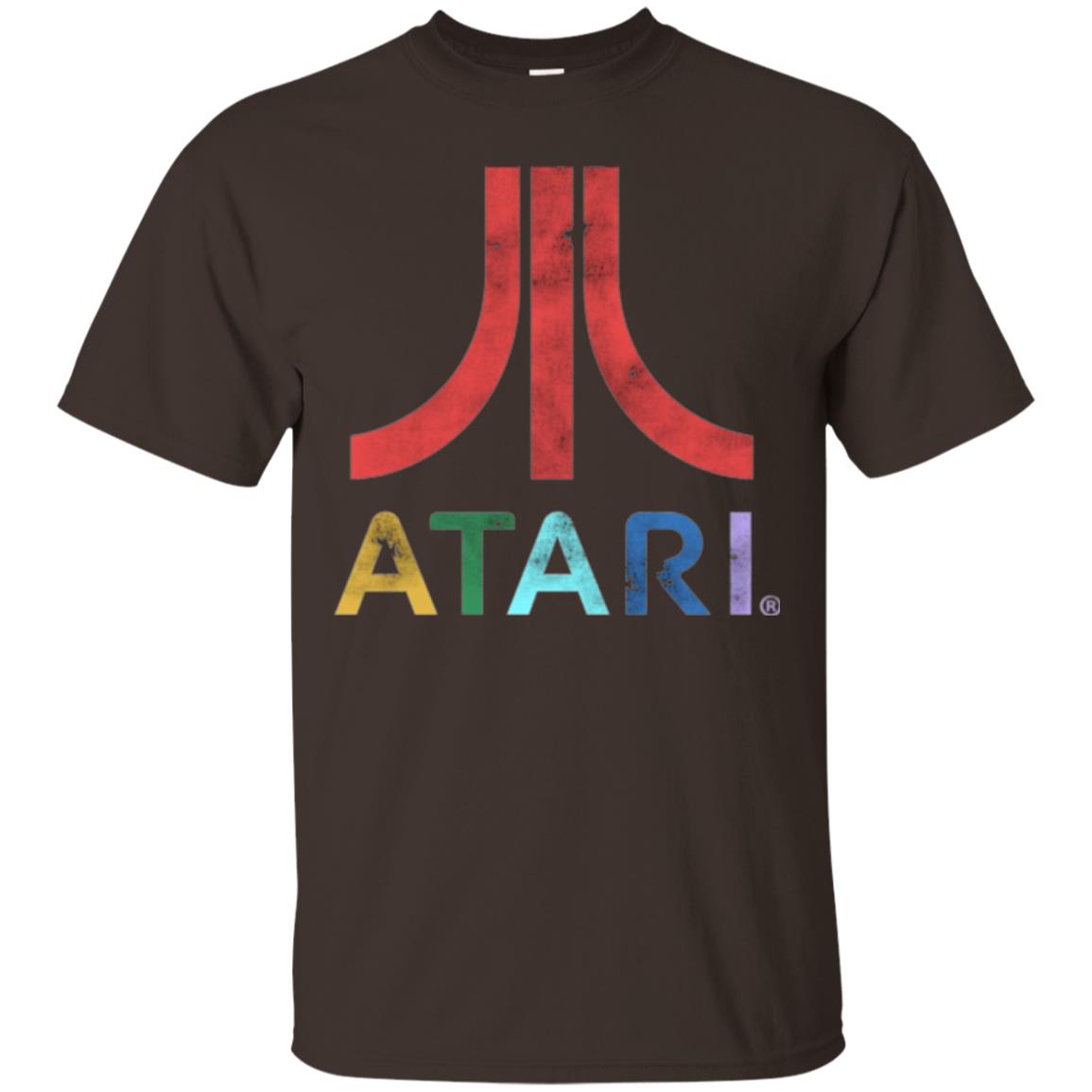 Colorful Retro Atari Gaming Logo T-shirt Dark Chocolate