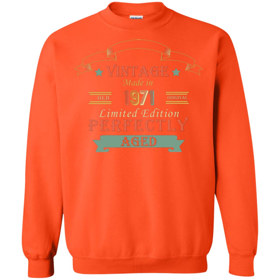 Vintage Made In Old 1971 Original Limited Edition Perfectly Aged 47th Birthday T-shirt Orange