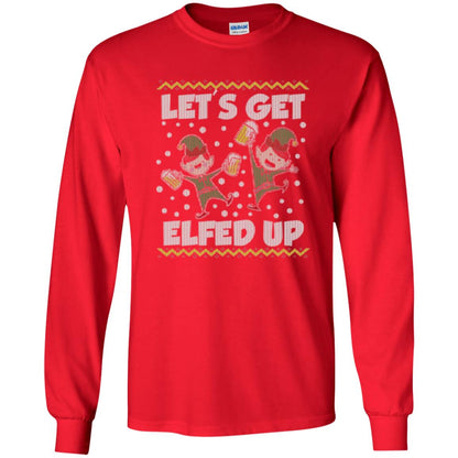 Christmas T-shirt Let_s Get Elfed Up Red
