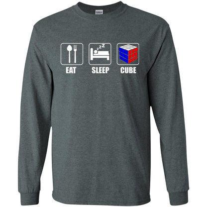 Rubik Lover T-shirt Eat Sleep Cube T-shirt Dark Heather