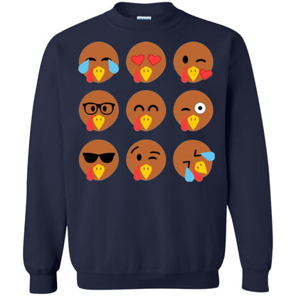 Thanksgiving T-shirt Turkey Emojis Navy