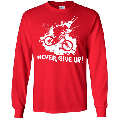 Biker T-shirt Never Give Up Red