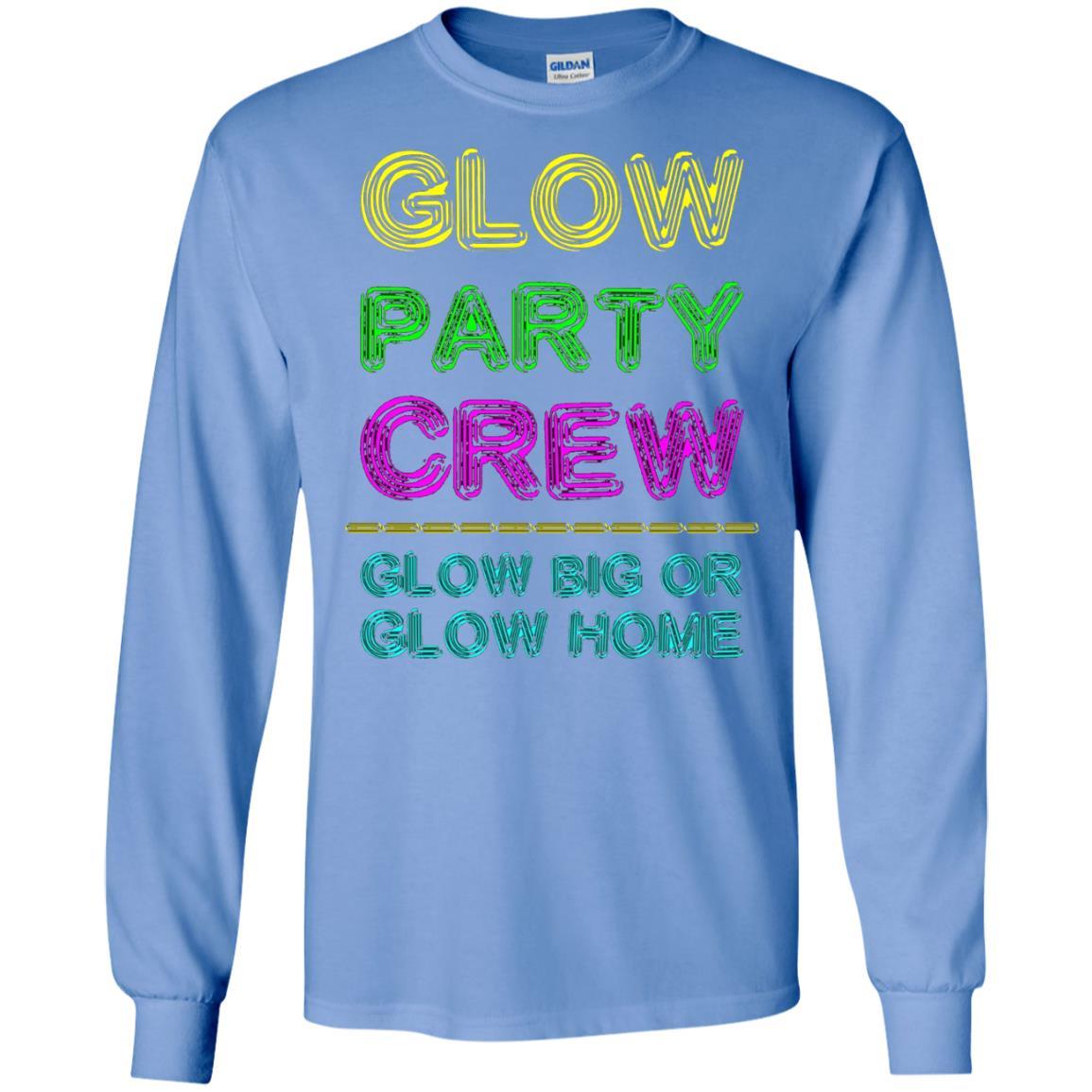 Funny Party T-shirt Glow Party Crew Carolina Blue