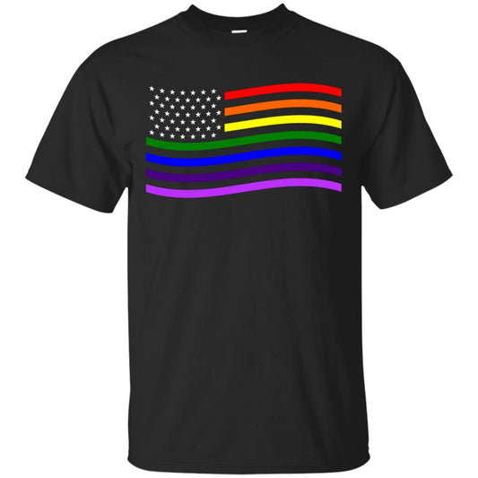 Lgbt T-shirt America Flag Black