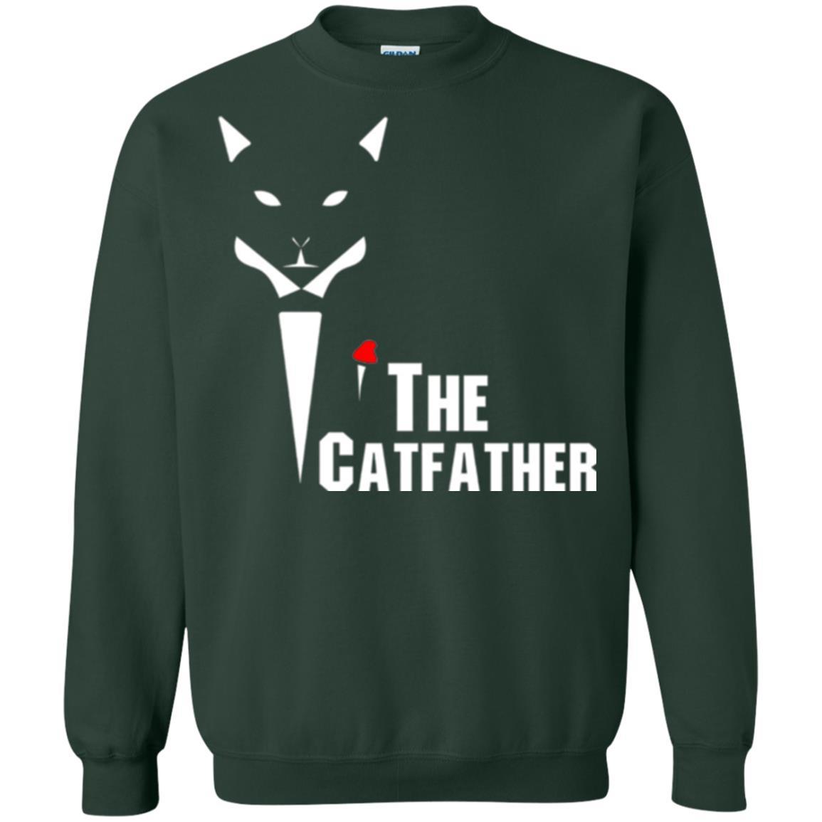 Cat Dad Lover T-shirt The Catfather T-shirt Forest Green