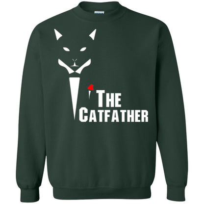 Cat Dad Lover T-shirt The Catfather T-shirt Forest Green