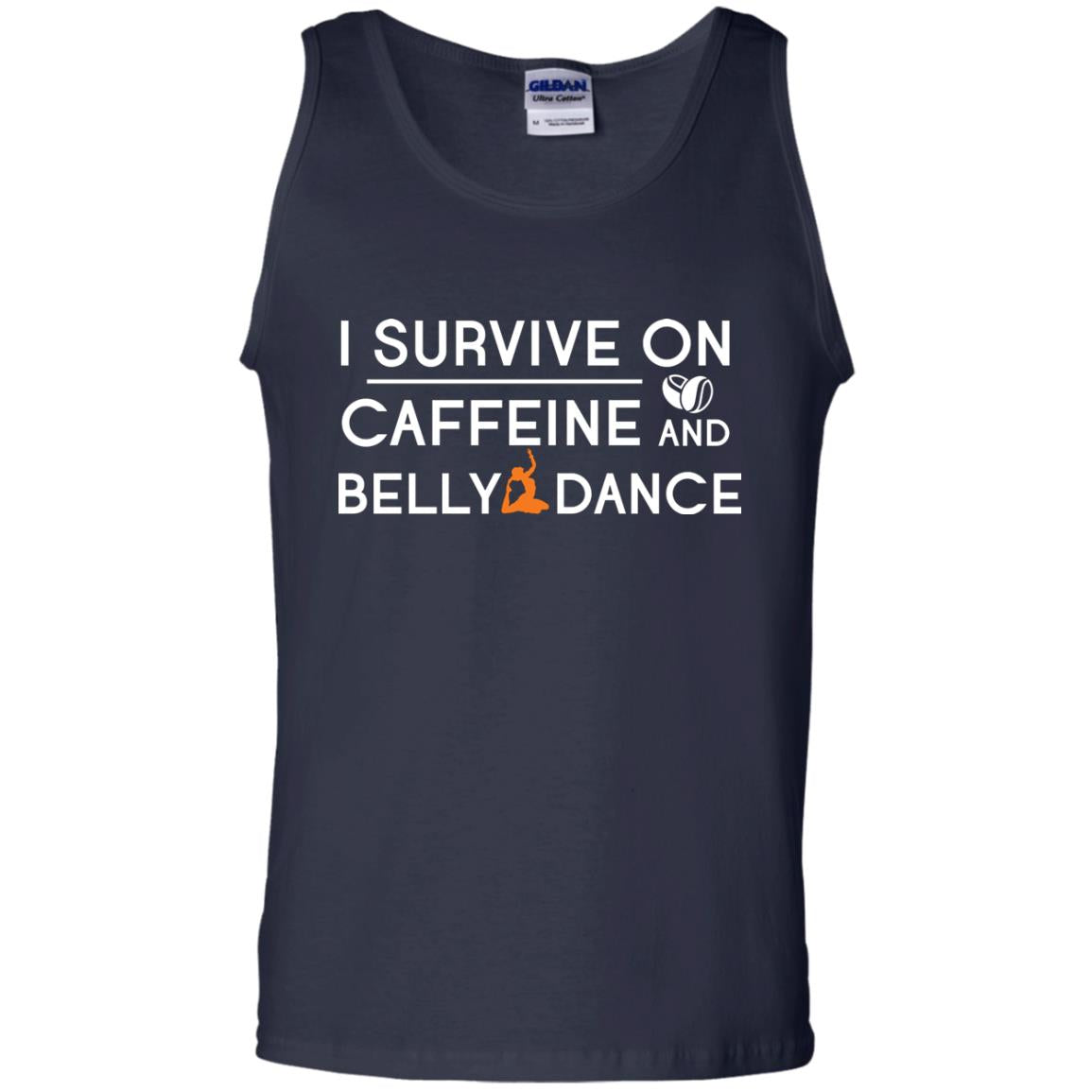 Belly Dancing Lover T-shirt I Survive On Caffeine And Belly Dance Navy