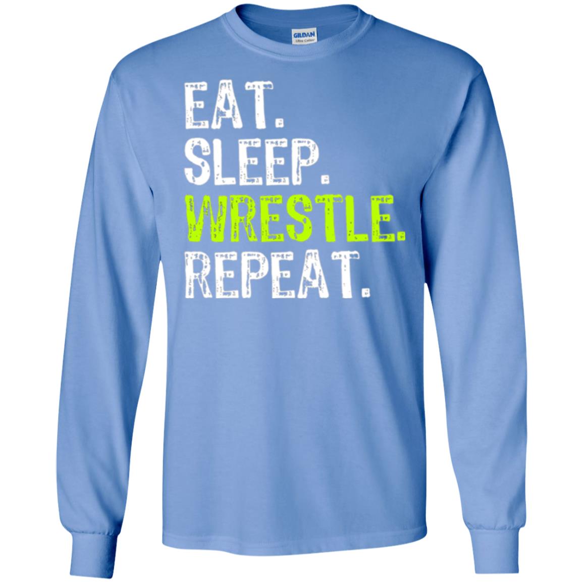 Wrestling T-shirt Eat Sleep Wrestle Repeat Carolina Blue