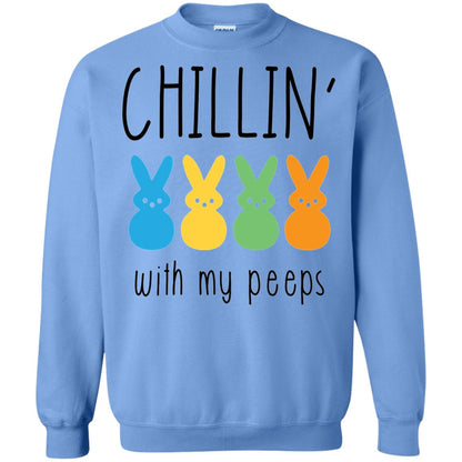 Chillin With My Peeps Happy Easter T-shirt Carolina Blue
