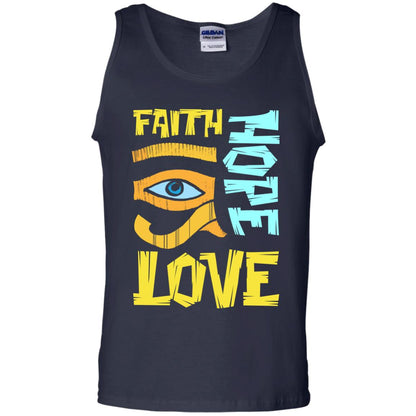 Faith Hope Love Christian T-shirt Navy