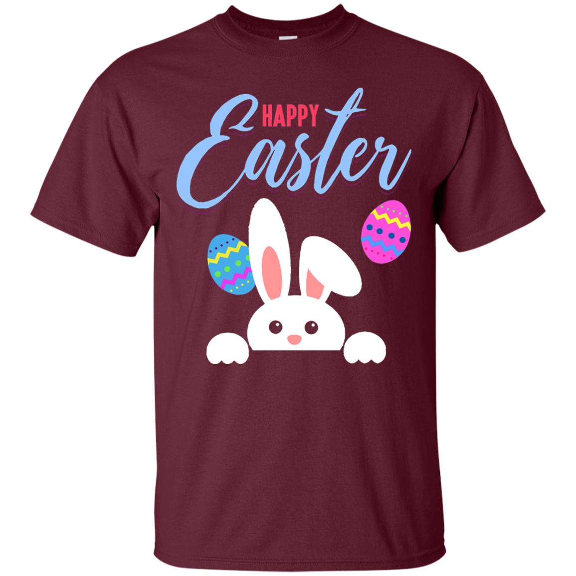 Emoji Bunny Egg Happy Easter Shirt Maroon