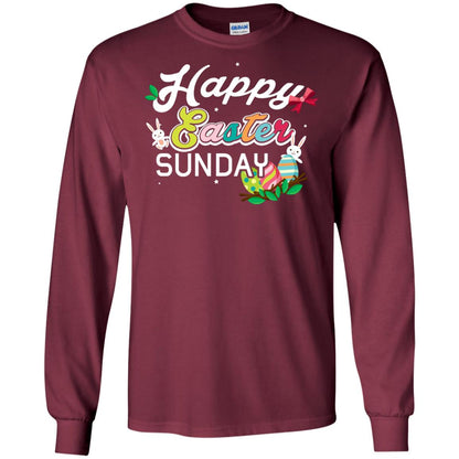 Christian T-shirt Happy Easter Sunday Maroon