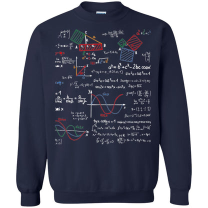 Math Lover T-shirt Formulas Cheat Sheet Navy