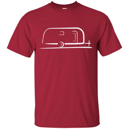 Vintage Airstream Style Streamlined Trailer T-shirt Cardinal