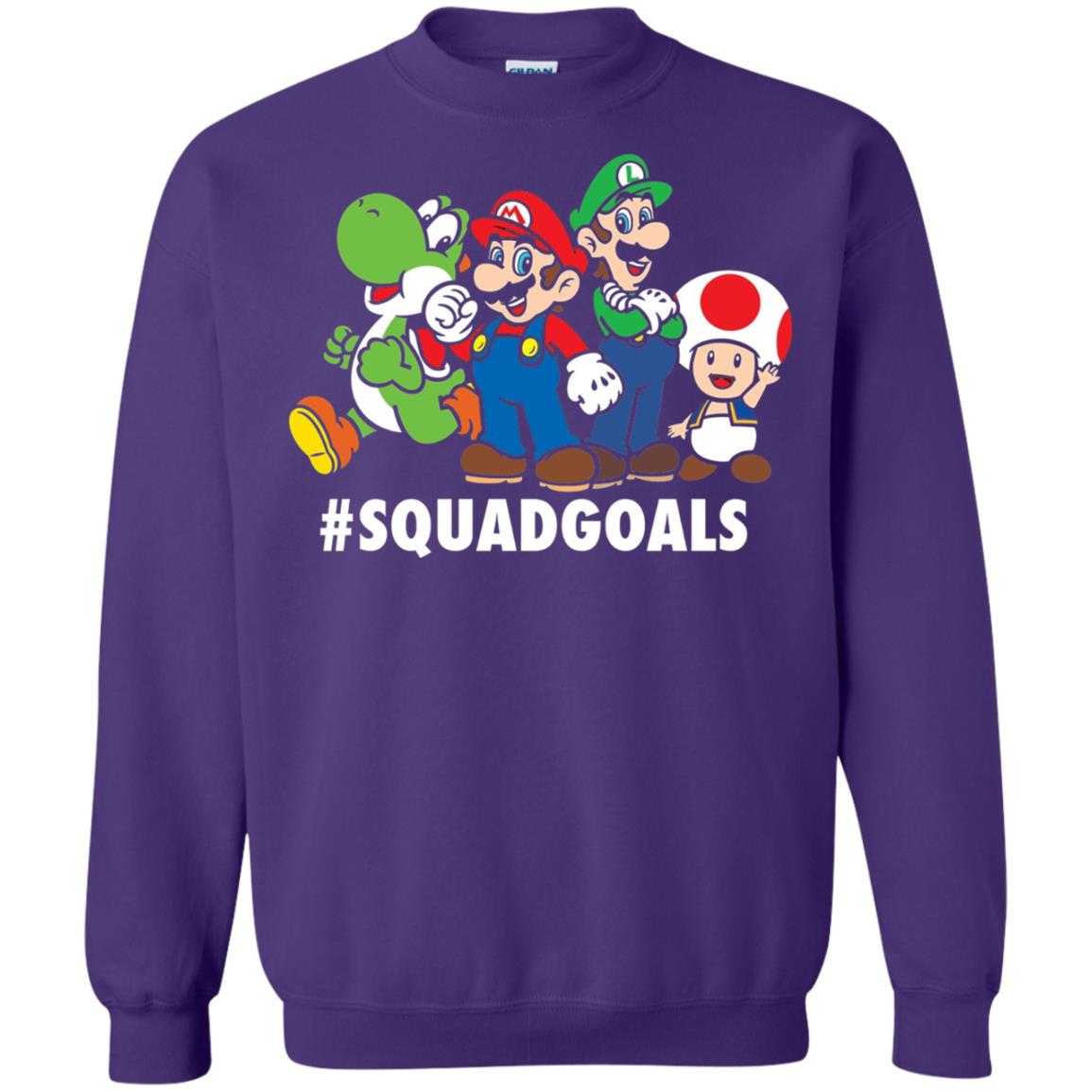 Nintendo Super Mario Luigi #squadgoals Gamer T-shirt Purple