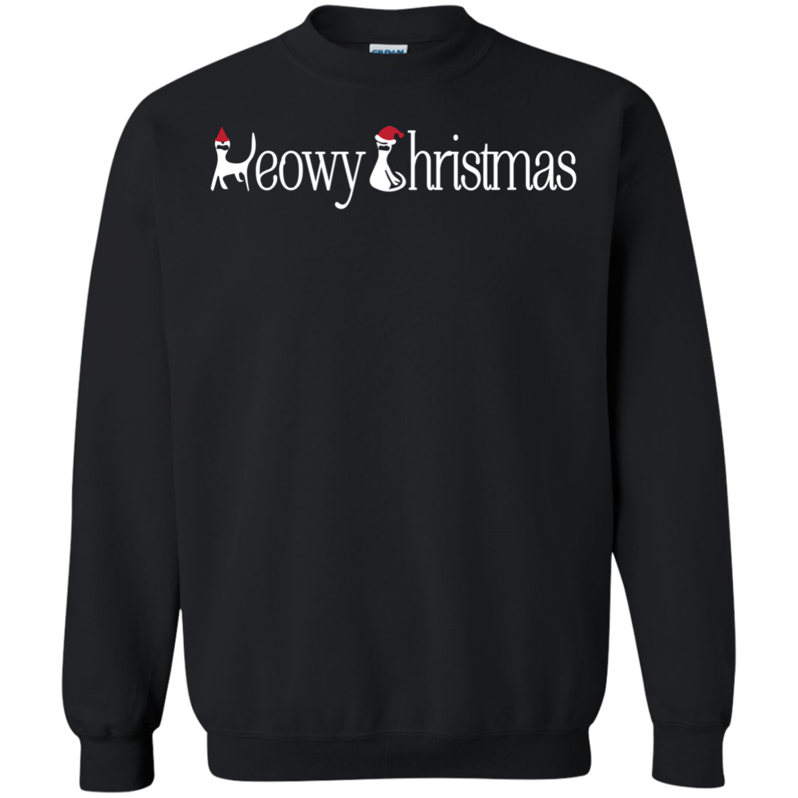 Christmas T-shirt Meowy Christmas Black