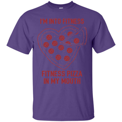 Pizza Lover T-shirt Fitness Pizza In My Mouth Purple