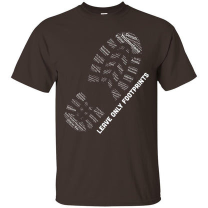 National Parks Boot Print Shirt Listing All T-shirt Dark Chocolate