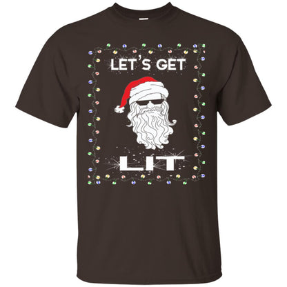 Christmas T-shirt Let_s Get Lit Dark Chocolate