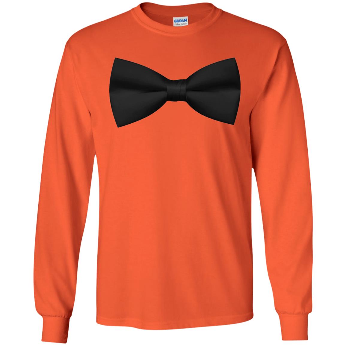 Big Black Bow Tie Tee Shirt Orange