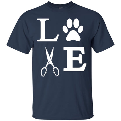 Love Dogs Dog Groomer Paw Dog Lover T-shirt Navy