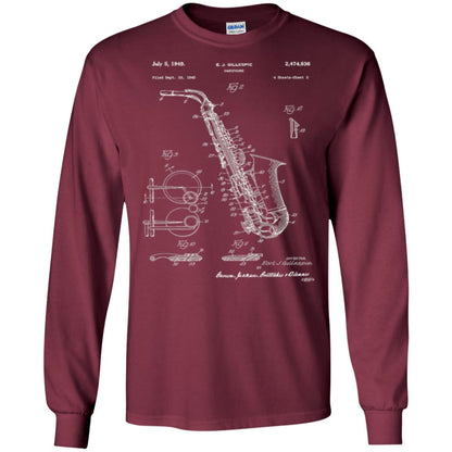 Saxophone Patent Graphic T-shirt Maroon